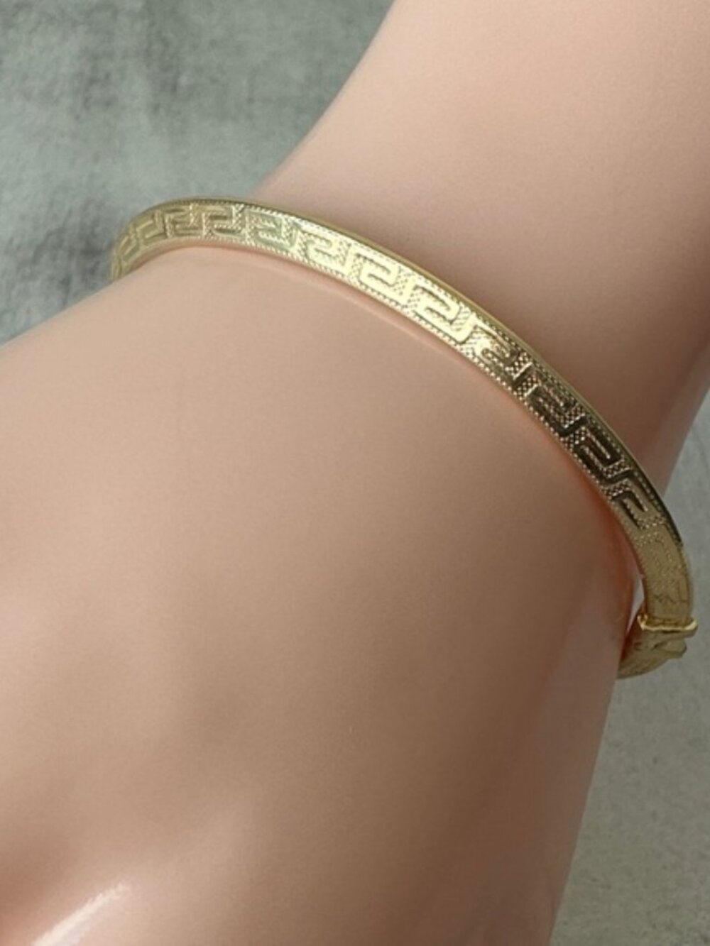MIA FIORE Gold Plated 925 Sterling Silver Greek Key Dyadema Bangle Bracelet
